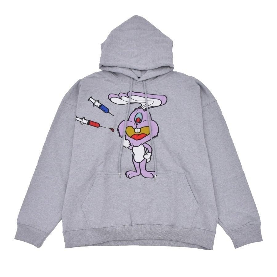 ZAC VARGAS / monster hoodie 'JUNKIE BUNNY’-PINK BLACK ONE SIZE
