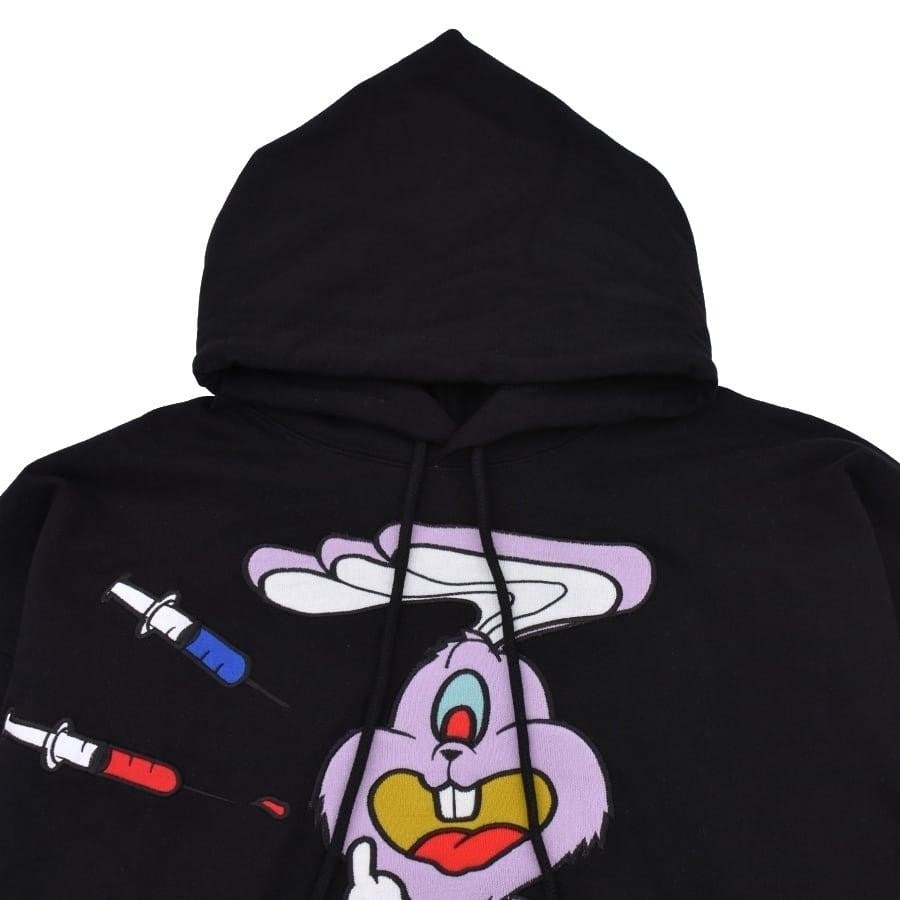 ZAC VARGAS / monster hoodie 'JUNKIE BUNNY’-PINK BLACK ONE SIZE