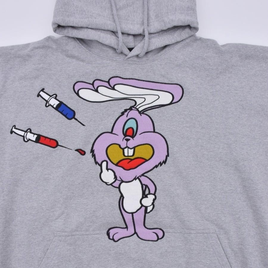 ZAC VARGAS / monster hoodie 'JUNKIE BUNNY’-PINK BLACK ONE SIZE