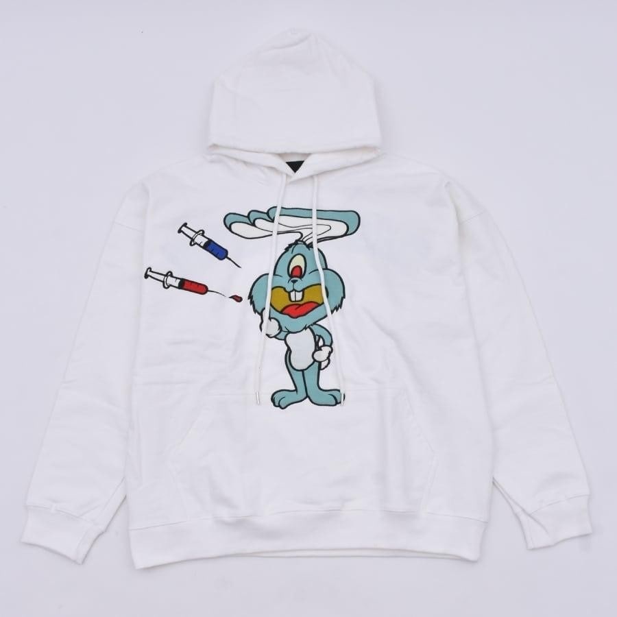 ZAC VARGAS / monster hoodie ’JUNKIE BUNNY’- MINT WHITE ONE SIZE