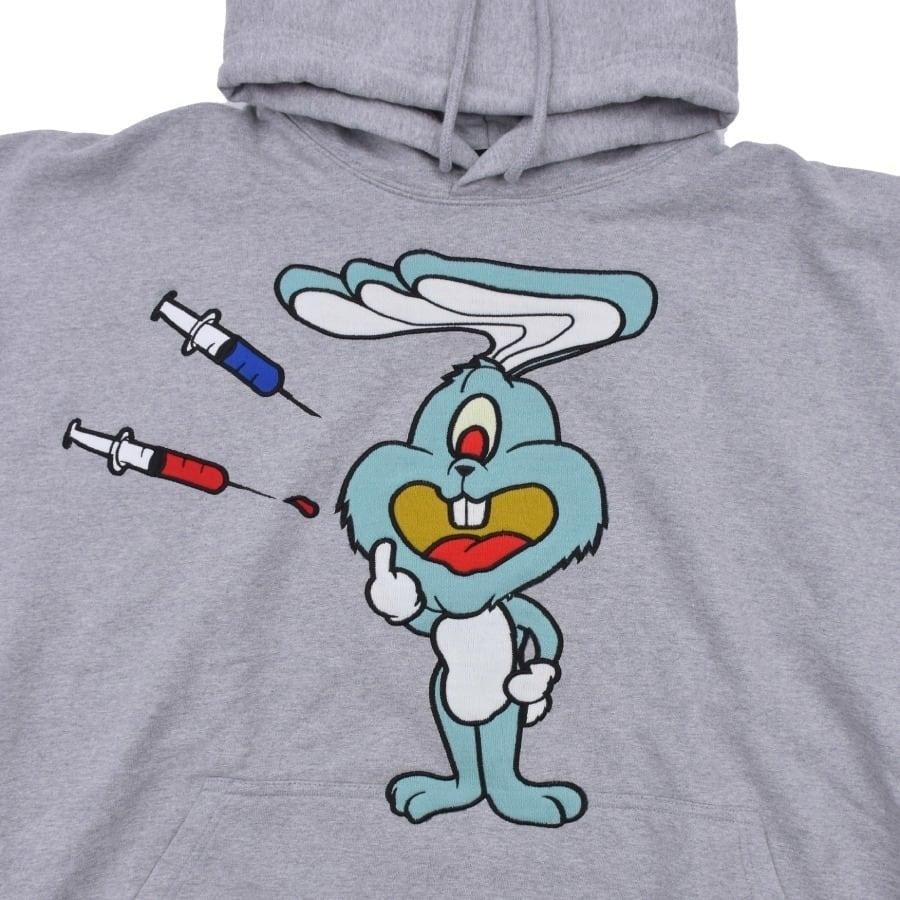 ZAC VARGAS / monster hoodie ’JUNKIE BUNNY’- MINT WHITE ONE SIZE