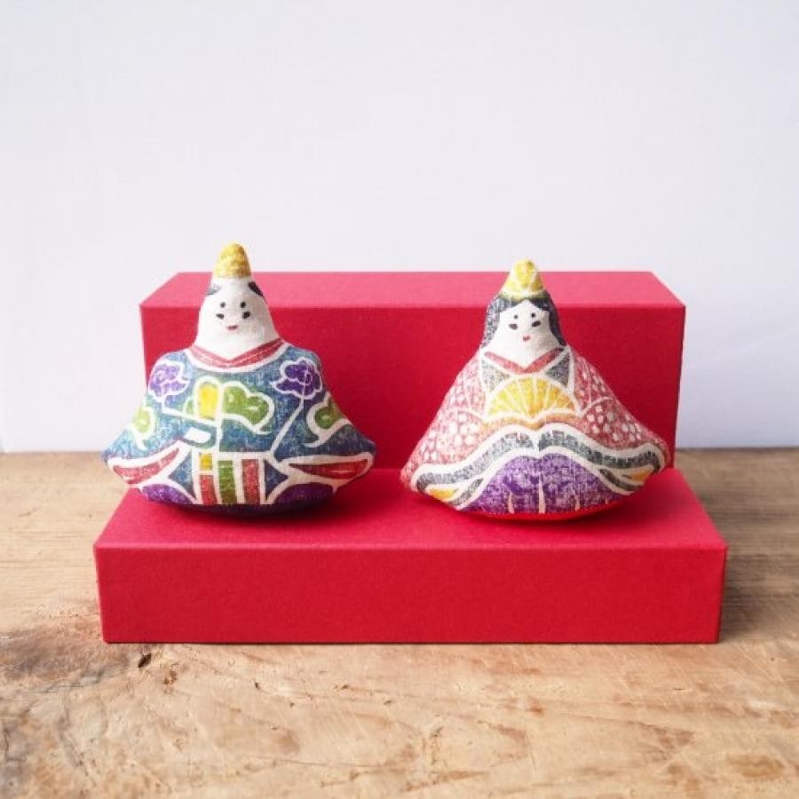 木版手染ぬいぐるみ おひな様セット