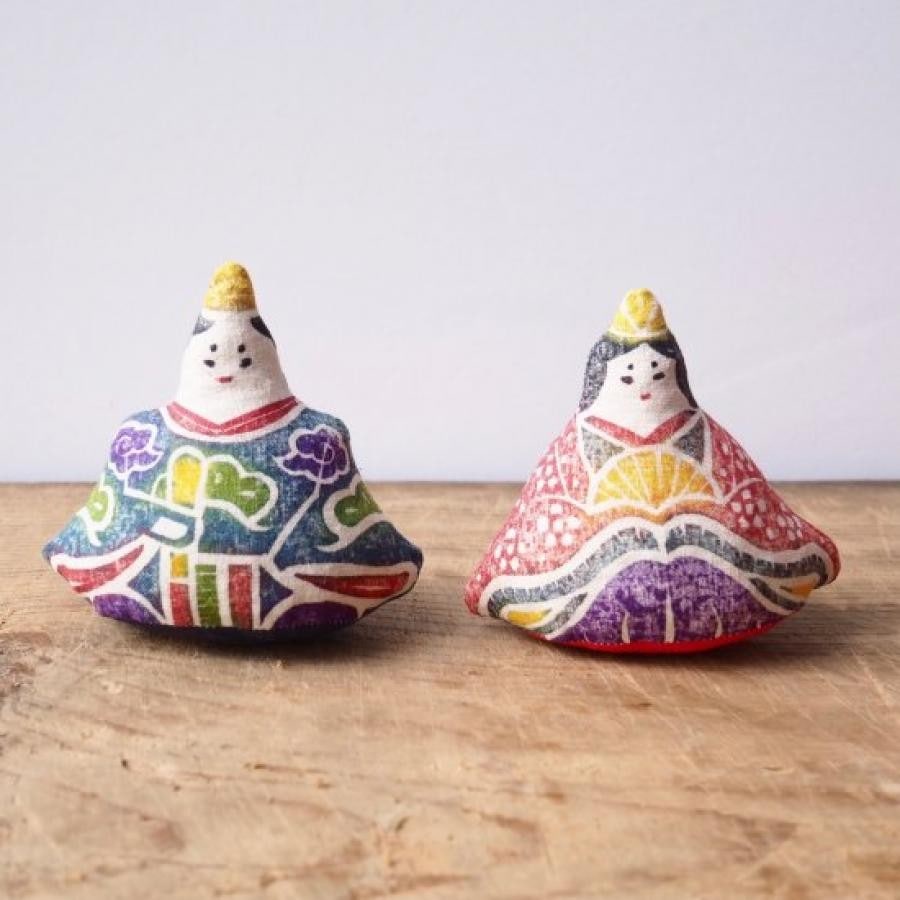 木版手染ぬいぐるみ おひな様セット