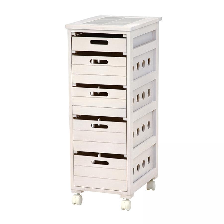 キャスター付きストッカー幅30cm ホワイト