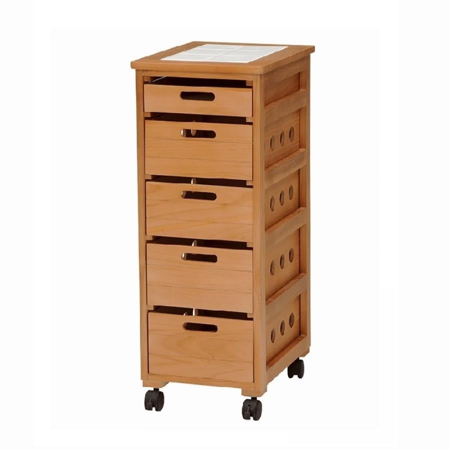 キャスター付きストッカー幅30cm ナチュラル