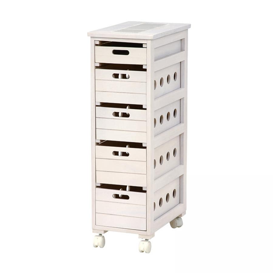 キャスター付きストッカー幅25cm ホワイト