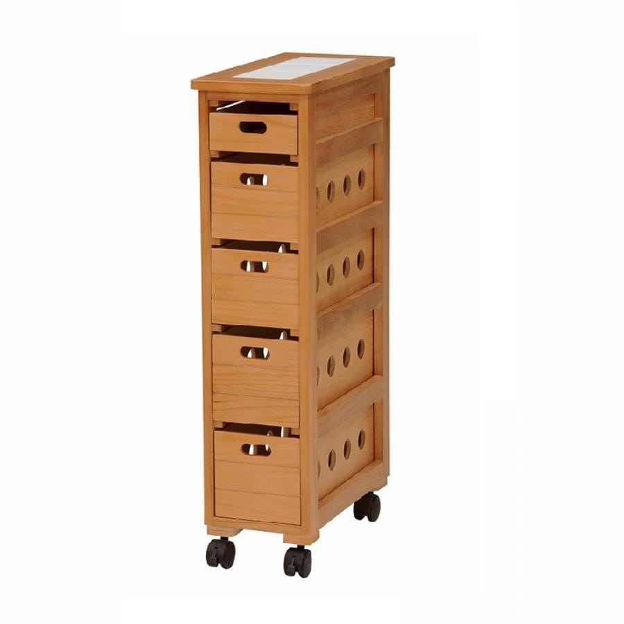 キャスター付きストッカー幅20cm ナチュラル