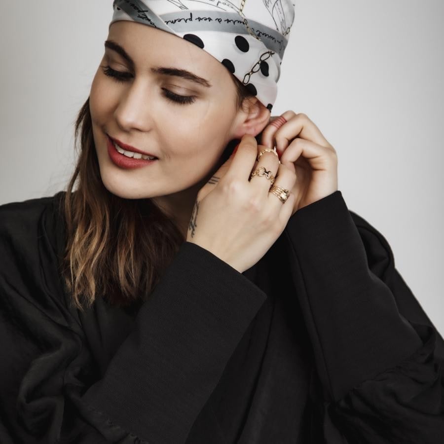 シルクスカーフ／rose bijoux rose ピンク 90x90cm