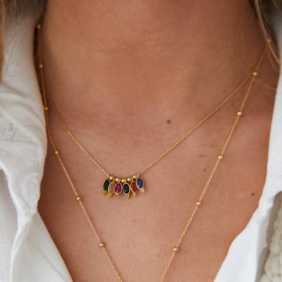 VICTOIRE ストーンネックレス／マルチカラー ゴールド Free