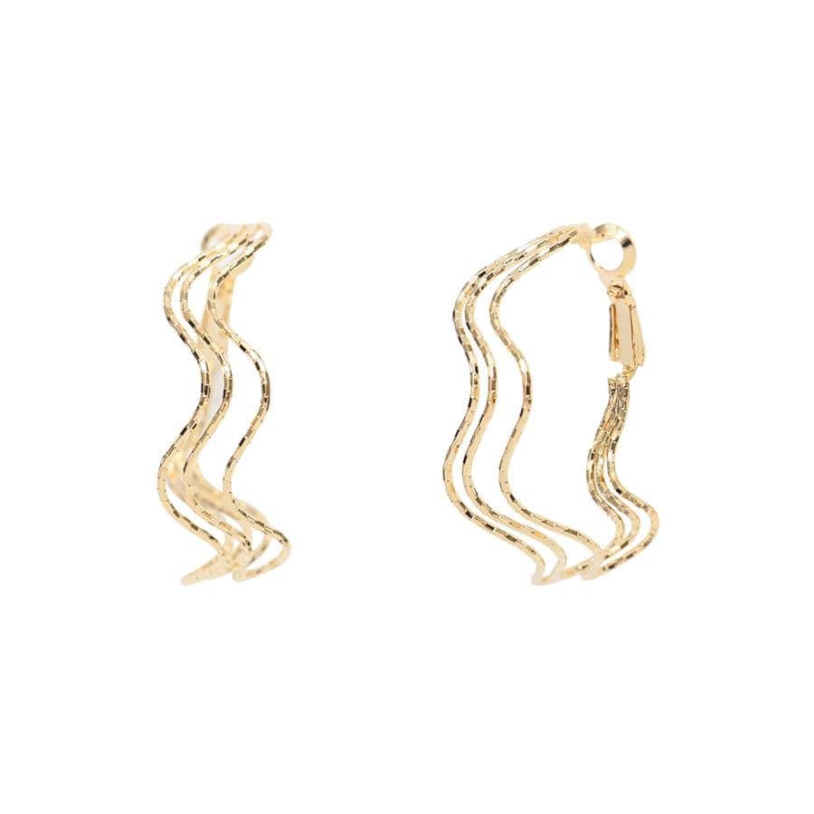 CREOLE 3 VAGUES ピアス ゴールド ゴールド FREE