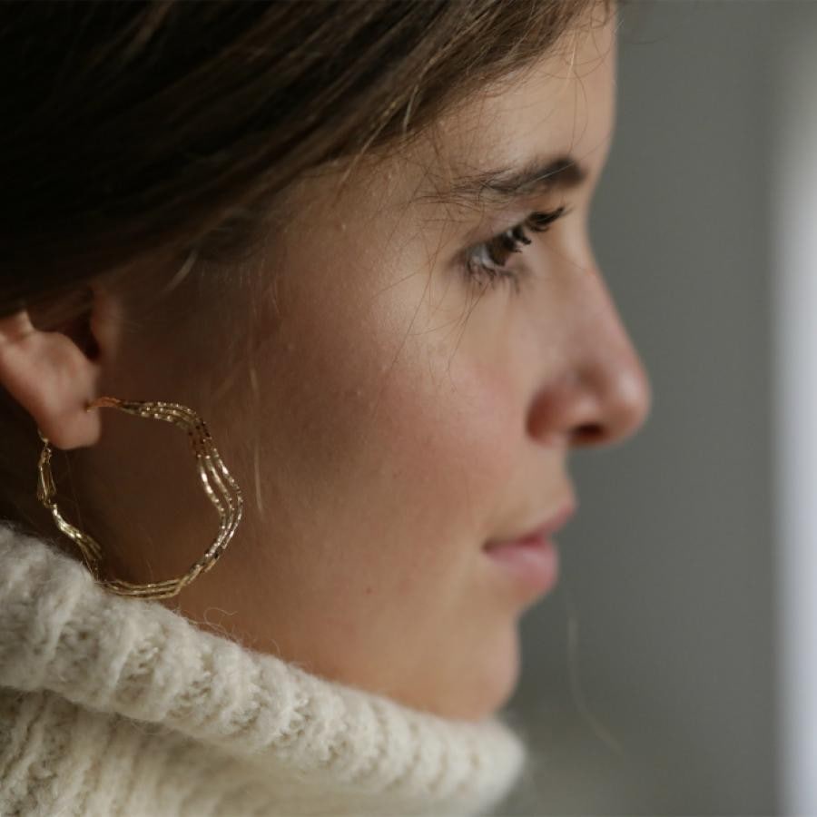 CREOLE 3 VAGUES ピアス ゴールド ゴールド FREE